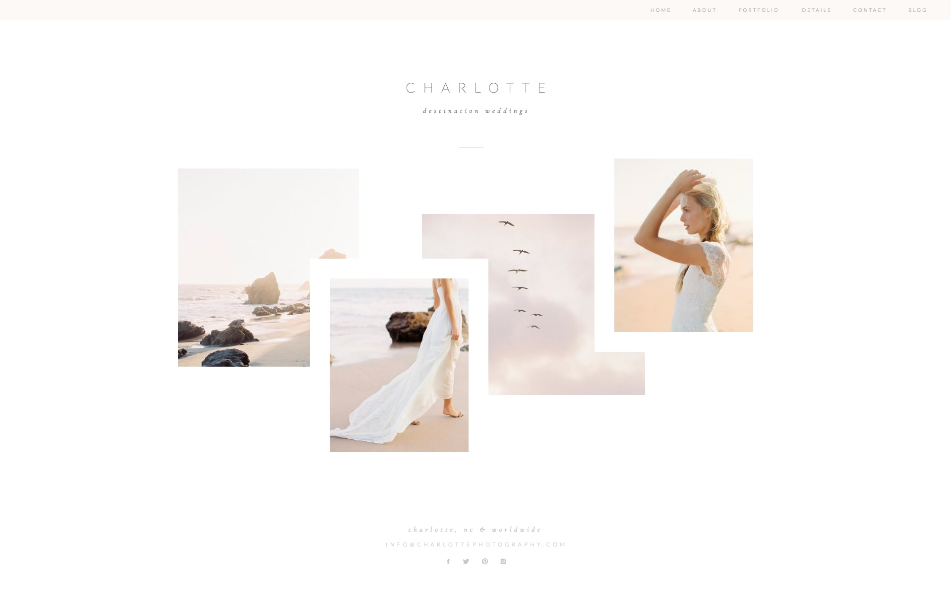 minimalist photography website design. Charlotte by Hearten Creative for Showit 