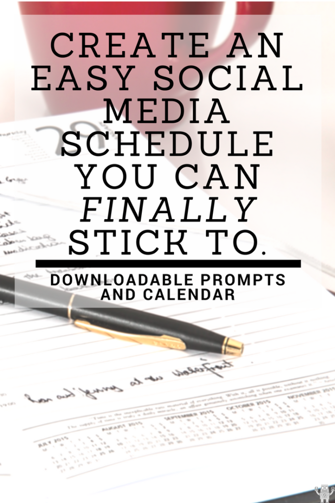 social media schedule and prompts with a download