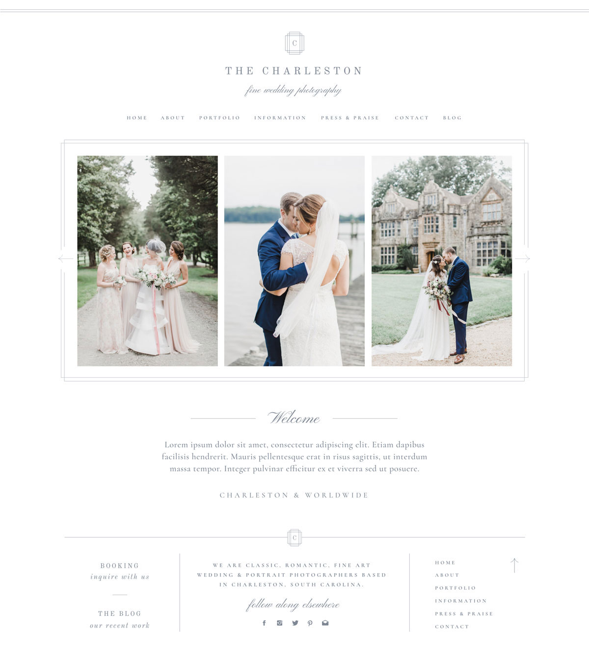 classic, romantic photography website by Tonic Site Shop for Showit