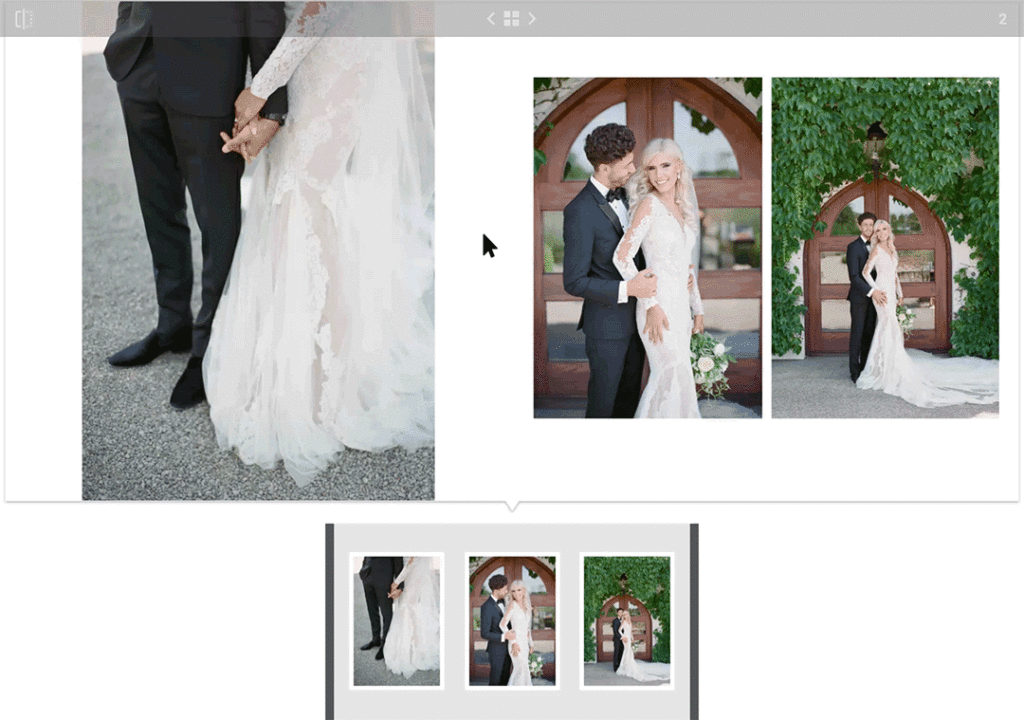spread mirroring in wedding album software gif