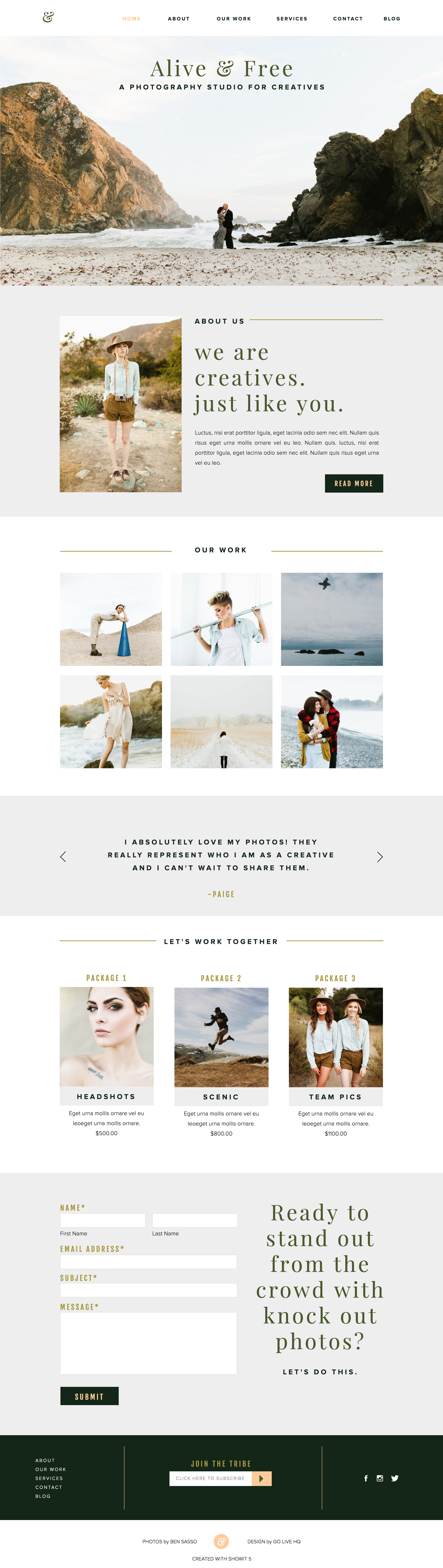 Free Showit Template - Alive & Free