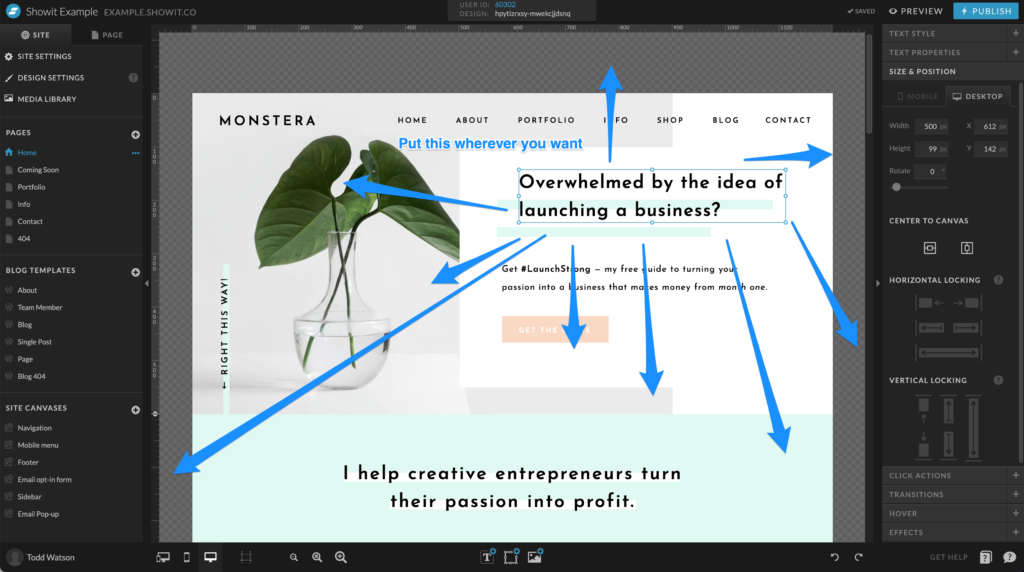 Showit website builder to show differences from SquareSpace Fluid Engine