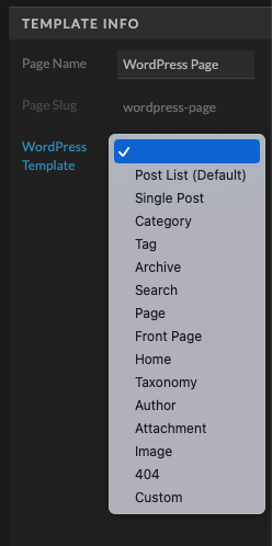 Showit WordPress template customization selection to illustrate WordPress blog design