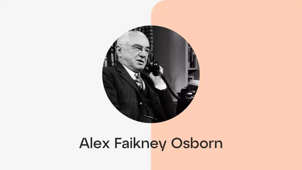 Headshot of Alex Faikney Osborn who was convinced that cultivating more creativity was done in brainstorming