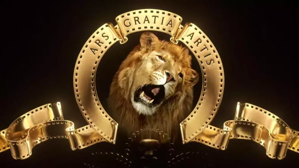 MGM Lion emblem with Ars Gratia Artis above him which stands for Art for Art's Sake