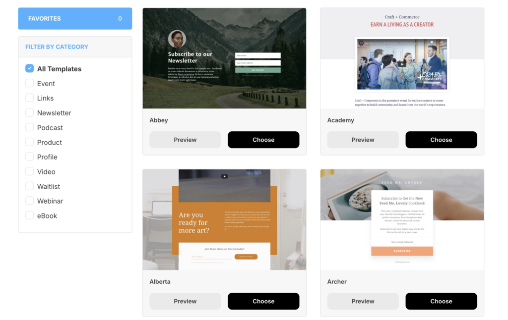 ConvertKit Landing Pages