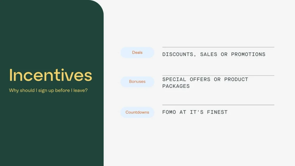 Conversion Rate optimization strategies incentives: Deals, Bonuses Countdowns