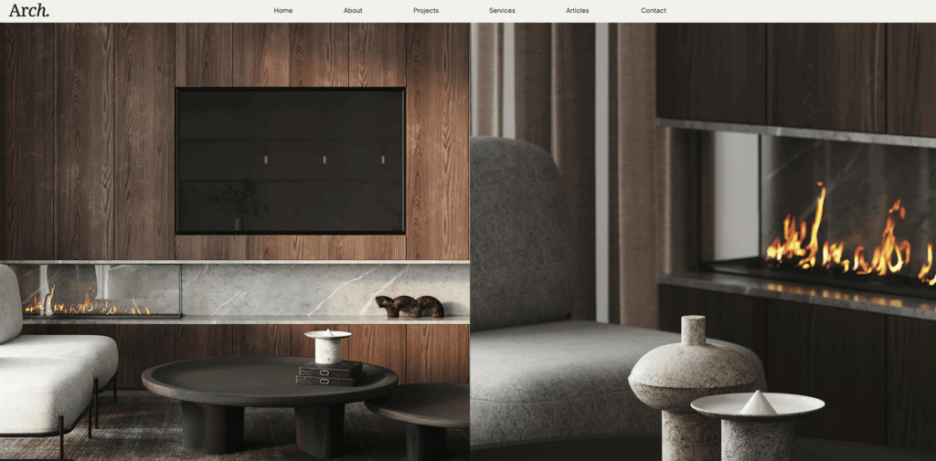 The Arch template in the Website Templates for Portfolios blog