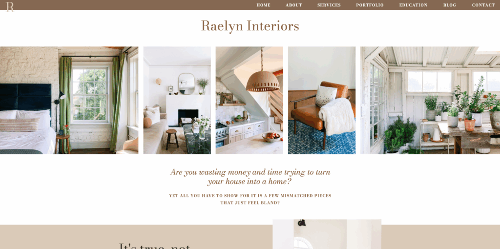 The Raelyn template in the Website Templates for Portfolios blog