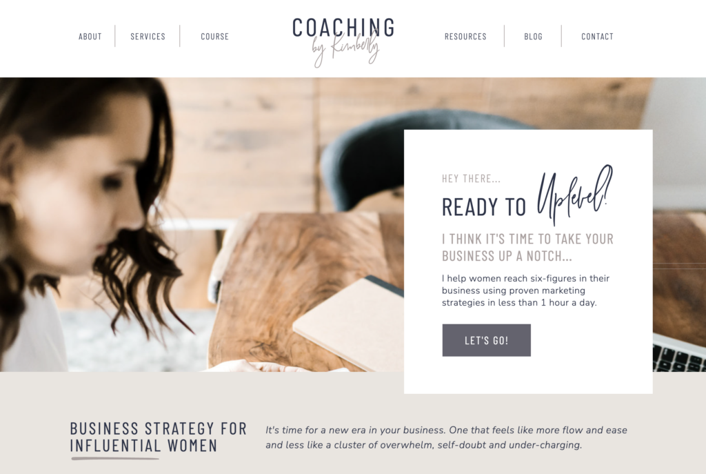 Coaching & Consulting Website Templates Kimerly
