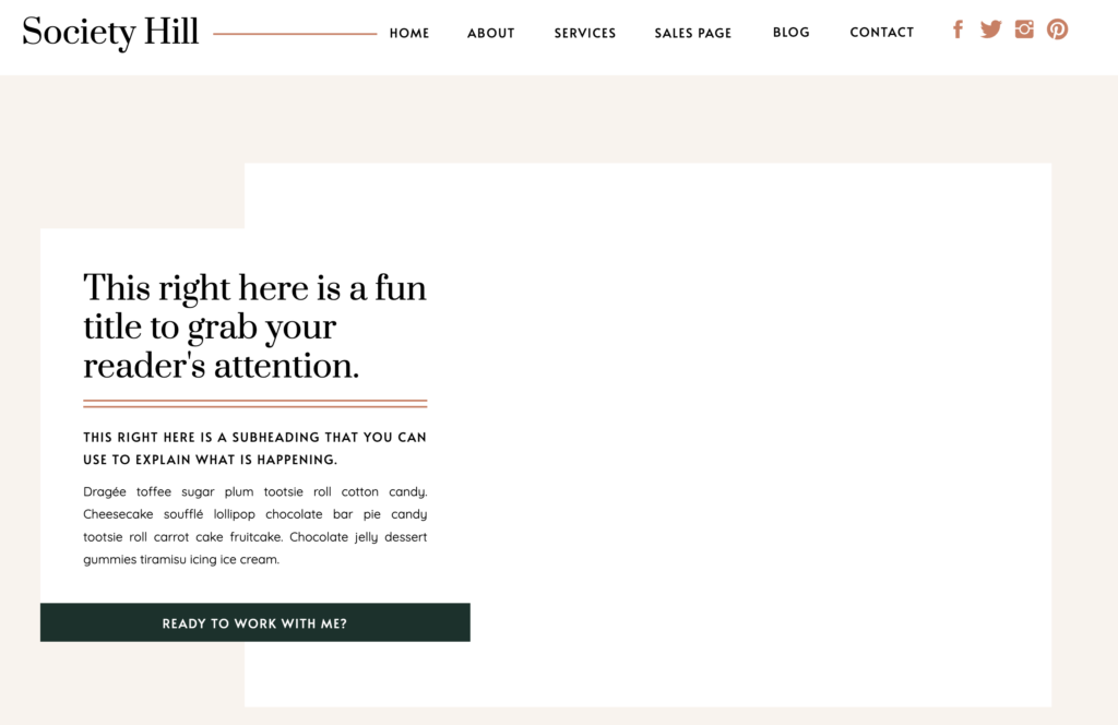 Coaching & Consulting Website Templates Society Hill