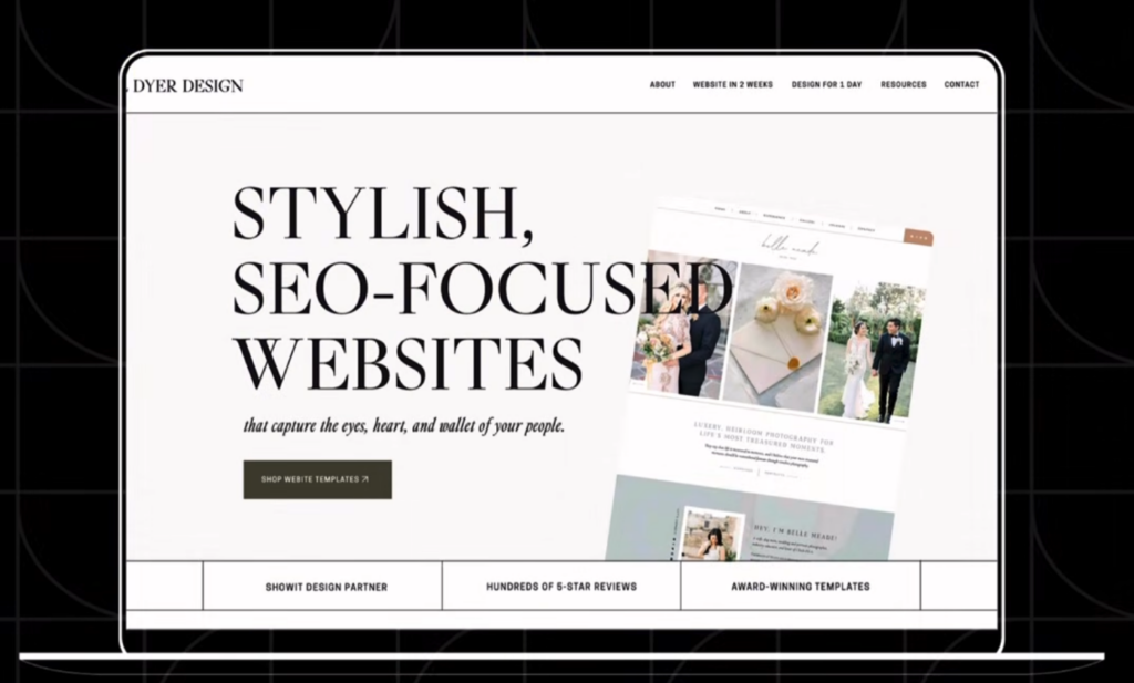 Image of a website hero section in the homepage layout formula blog.